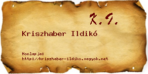 Kriszhaber Ildikó névjegykártya